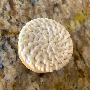 3/$20 Boho (Set of 4) Handmade Ivory Rattan & Wood Knobs